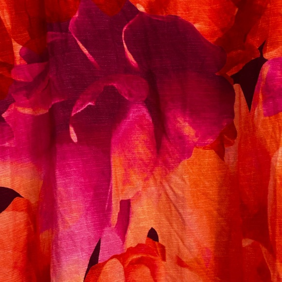 Talbots Floral Orange and Pink Women's Top - Picture 2 of 6